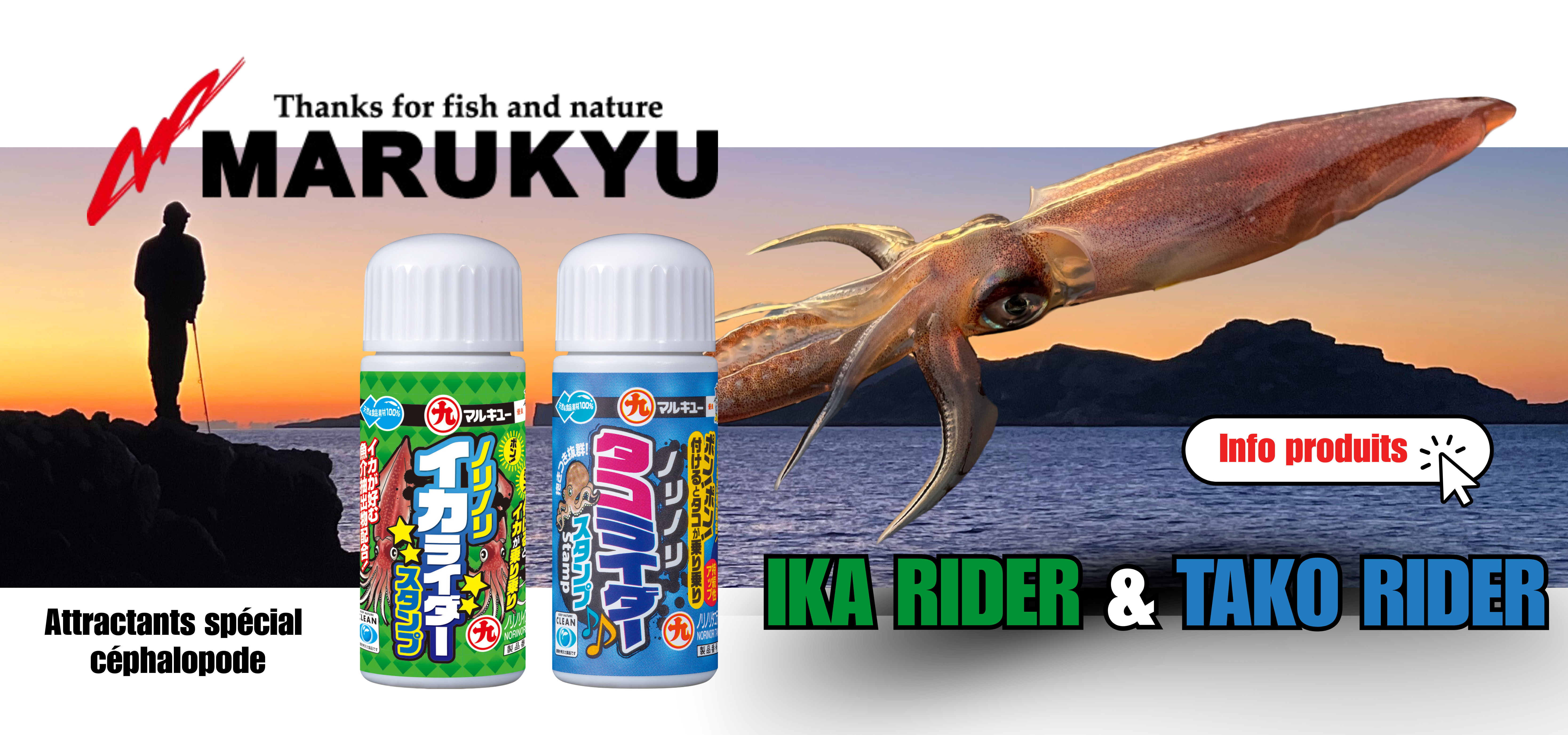 Attractant pêche au calamar - Marukyu Ika Rider